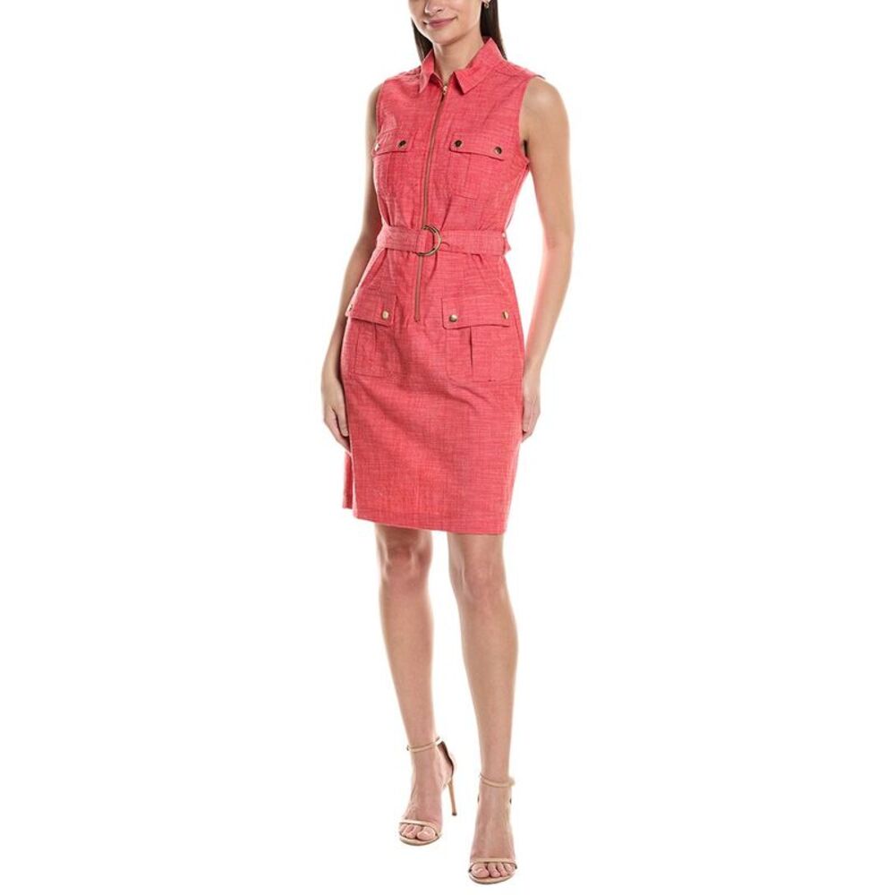 Sharagano Womens  Sleeveless Shirtdress, Pink